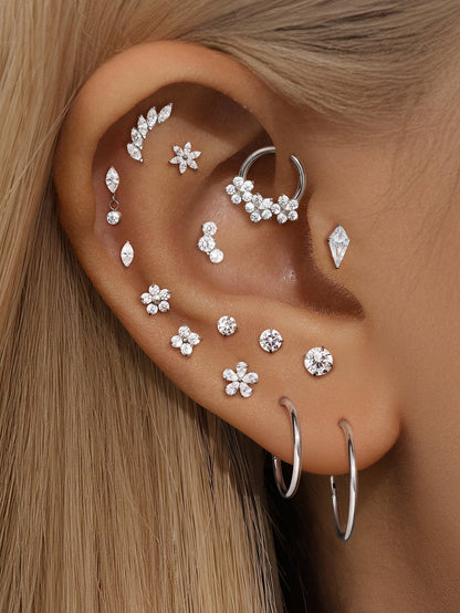 KOSINER Titanium Simple Flat Back Stud