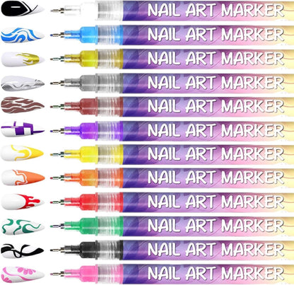⏰LAST WEEK SPECIAL PRICE: ￡9.99!!⏳12 Colors Nail Art Pens Set🎨💅