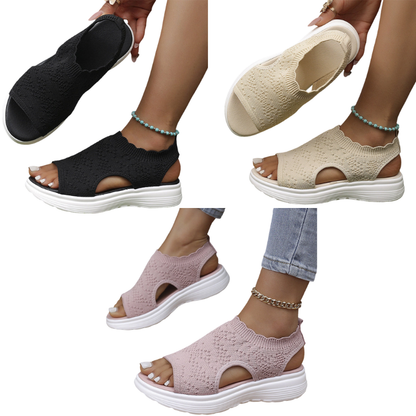 ⏳2026 Summer Hot Sale 50% OFF🎁🔥Women's Breathable Knit Platform Sandals