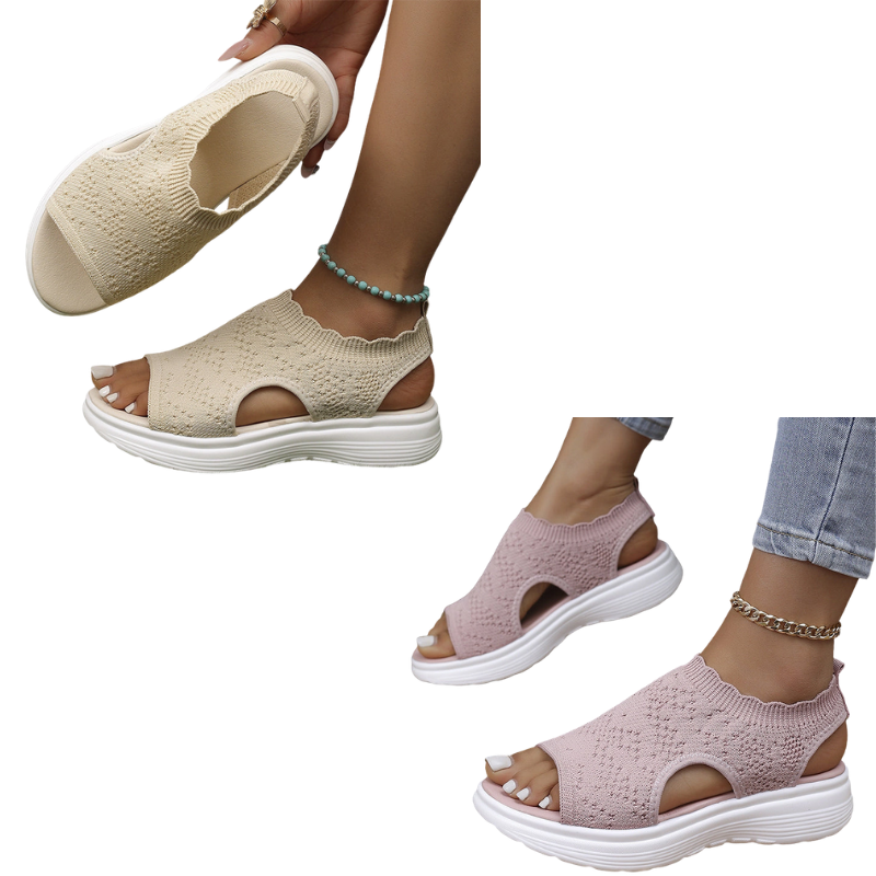 ⏳2026 Summer Hot Sale 50% OFF🎁🔥Women's Breathable Knit Platform Sandals