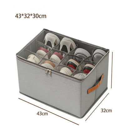 ⏰🔥LIMITED TIME 50% OFF! 👟 Fabric Shoe Organizer Storage Box – Foldable, Large Capacity, Dustproof & Breathable for Closet & Bedroom 🧺✨-UK