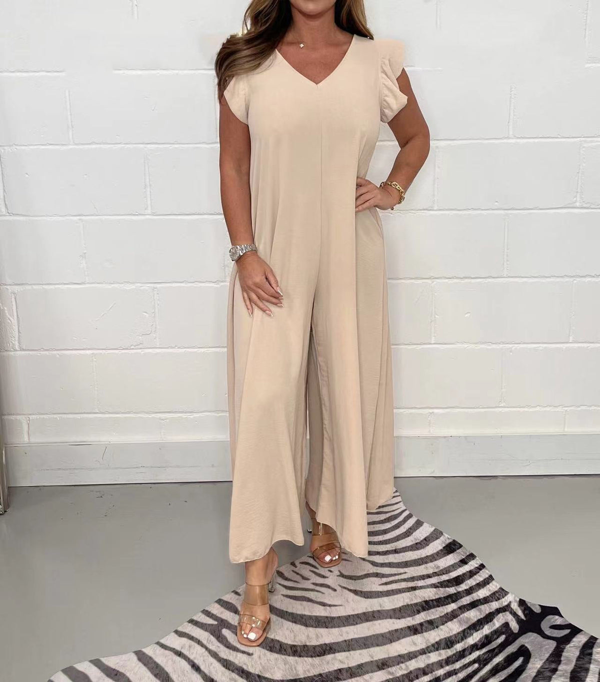 2024 Summer New Ruffled Wide-leg Casual Jumpsuit (Buy 2 free shipping)