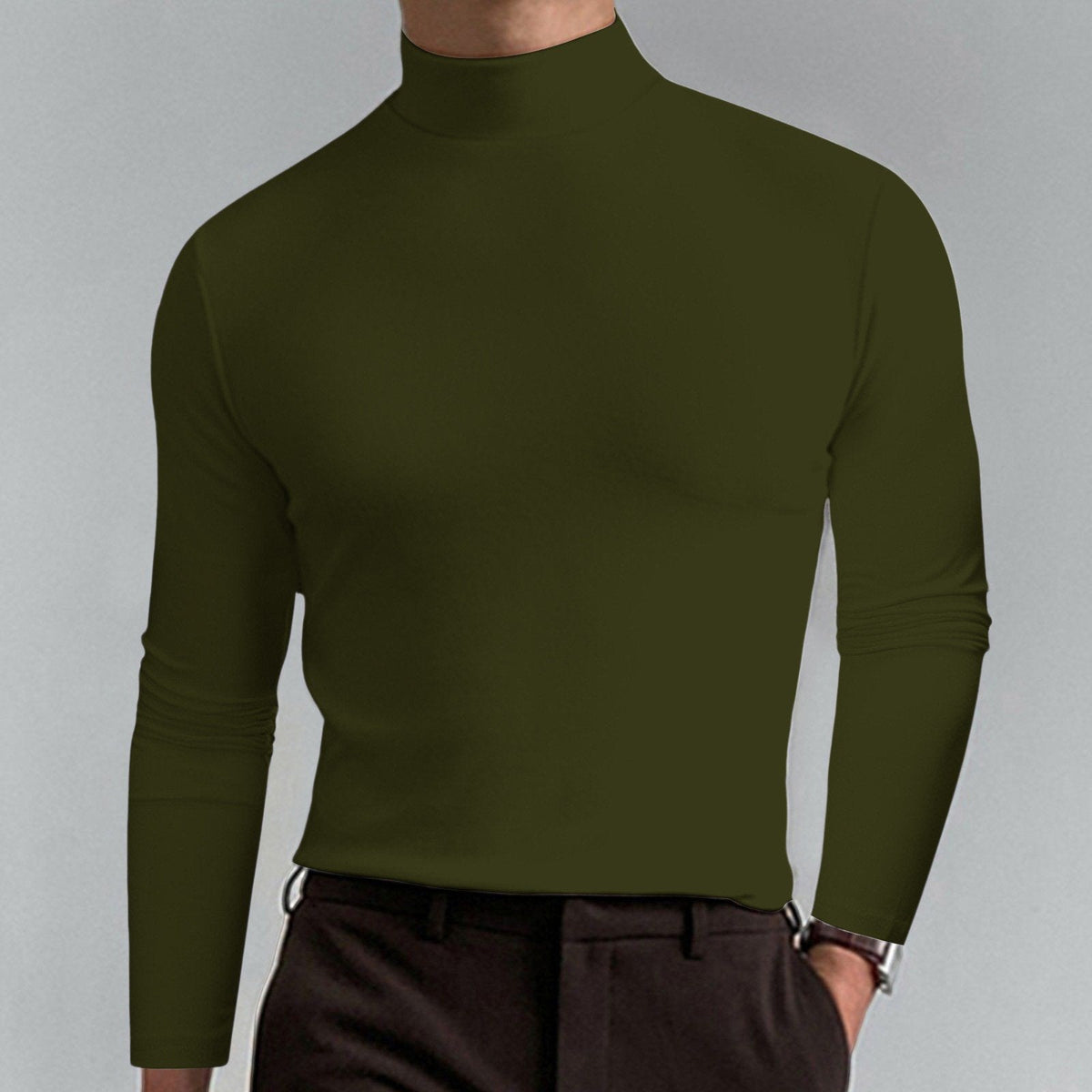 🔥 49% OFF! Ultimate Comfort Men's High Neck T-Shirt – Stretch, Breathable, Slim Fit for Gym & Daily Wear!