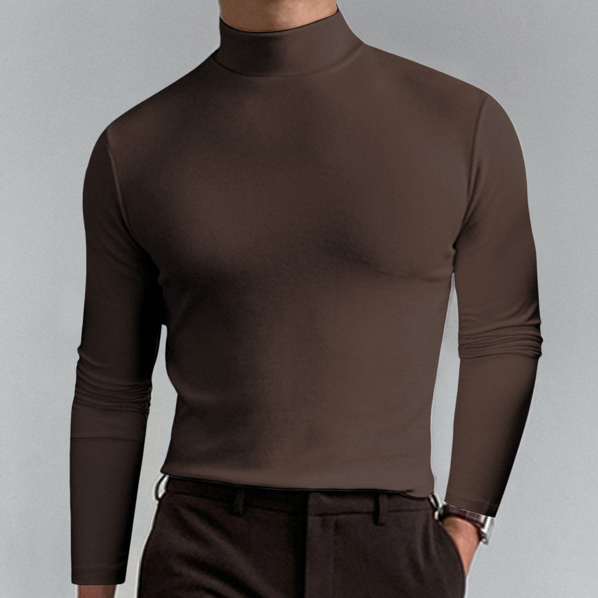 🔥 49% OFF! Ultimate Comfort Men's High Neck T-Shirt – Stretch, Breathable, Slim Fit for Gym & Daily Wear!
