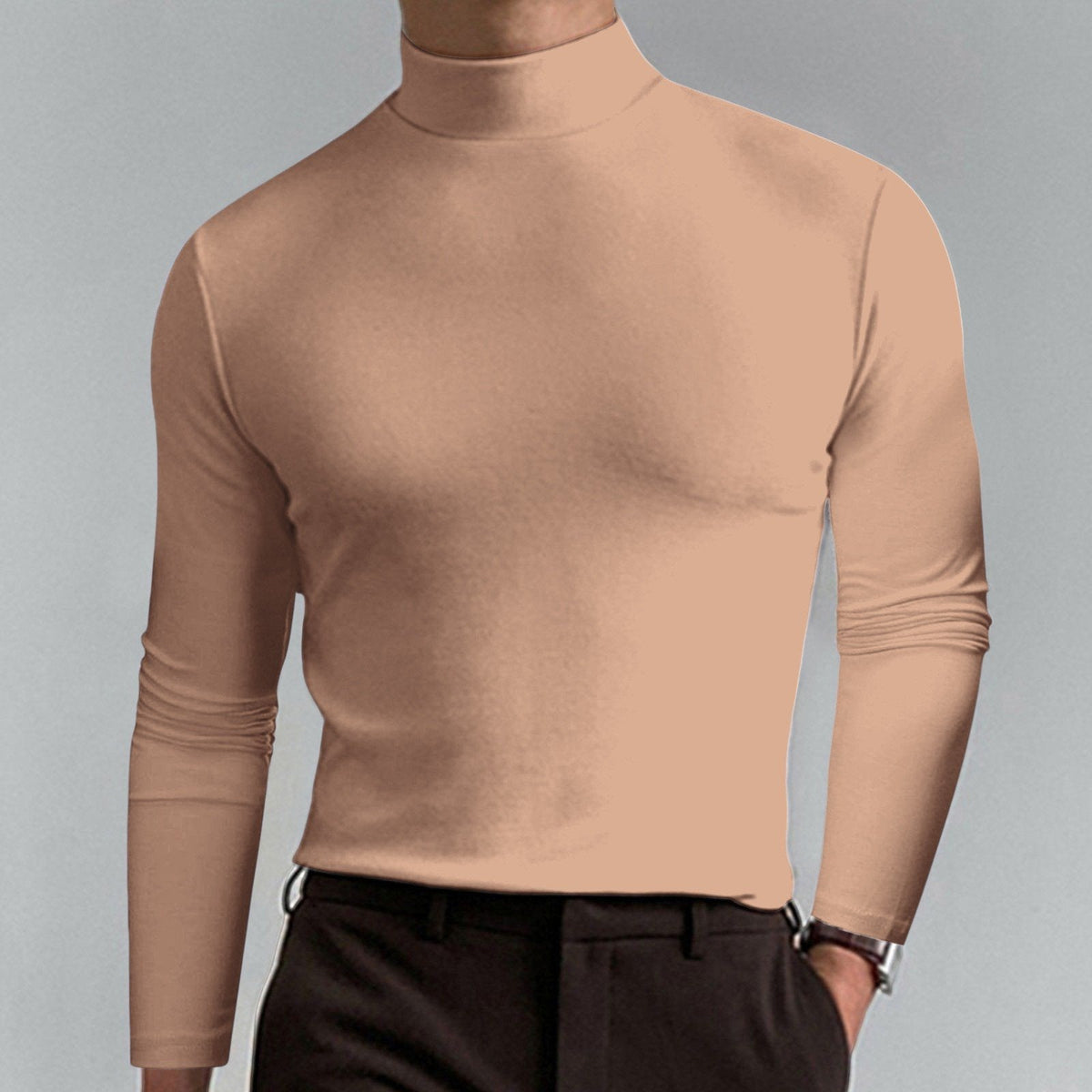 🔥 49% OFF! Ultimate Comfort Men's High Neck T-Shirt – Stretch, Breathable, Slim Fit for Gym & Daily Wear!