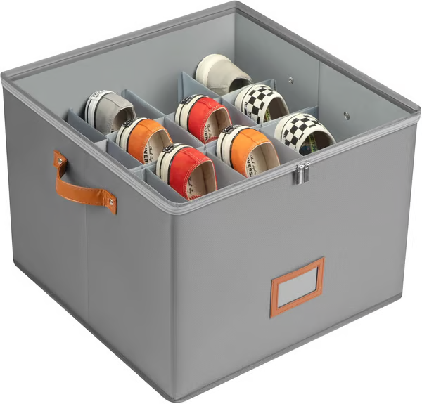 ⏰🔥LIMITED TIME 50% OFF! 👟 Fabric Shoe Organizer Storage Box – Foldable, Large Capacity, Dustproof & Breathable for Closet & Bedroom 🧺✨-UK