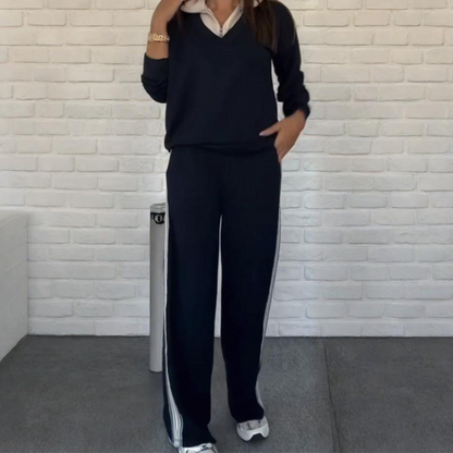 💫 Flash Sale: Save 70% Now🍂 Women's Long Sleeve Lapel Top & Pants Set – Perfect for Both Work and Leisure