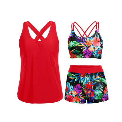 Modest Swim Set🩱Full-Coverage Tankini + Boyshorts with Pockets | Sun-Safe UPF 50+ ☀️🛡️ | Perfect for Beach Days 🌊🇬🇧