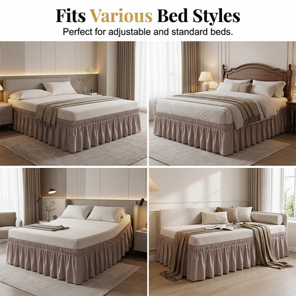 Effortless Setup Elastic Bed Skirt