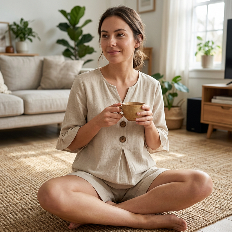 ♥Only 1 Day Left Of This Offer🔔Women's Casual Cotton Two-Piece Outfit