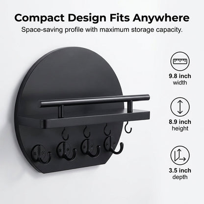 🎉 Last Day 50% Off 🎉Wall Mount Key Holder with Shelf & Hooks