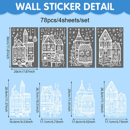 ⏳LAST DAY SALE ONLY￡6.99!🎁🎄 Christmas Village Window Sticker Set